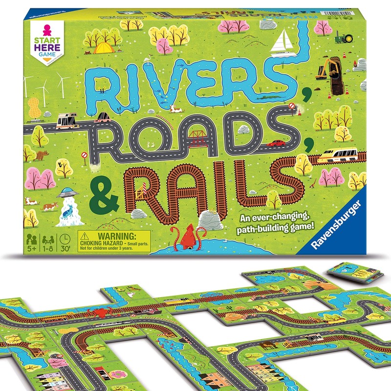 Ravensburger Rivers, Roads and Rails - Innovative Matching Game for Kids | Encou