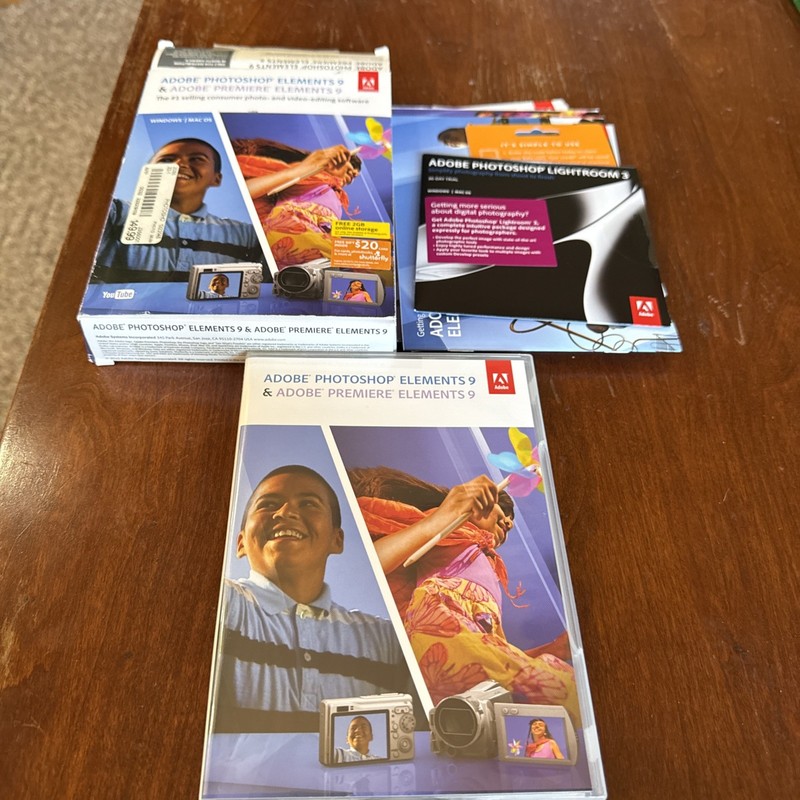 Adobe Photoshop Elements 9 & Premiere Elements 9 Bundle PC/Mac Complete w/ Seria