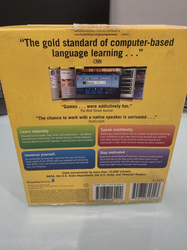 Rosetta Stone Italian Language Learning Software Level 1-5