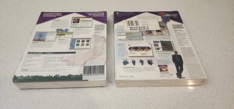**NEW SEALED** Vintage Microsoft Home Wine Guide + Gardening Guide CD-ROM PC gallery