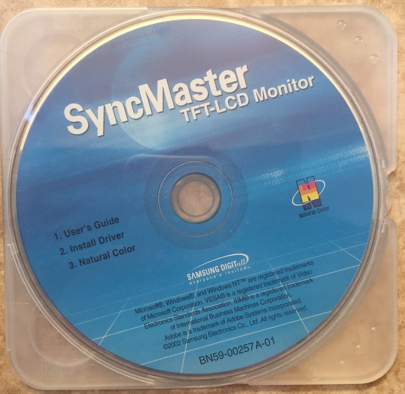 Samsung SyncMaster User’s Guide /Install Driver For TFT-LCD Monitor *Disc Only*