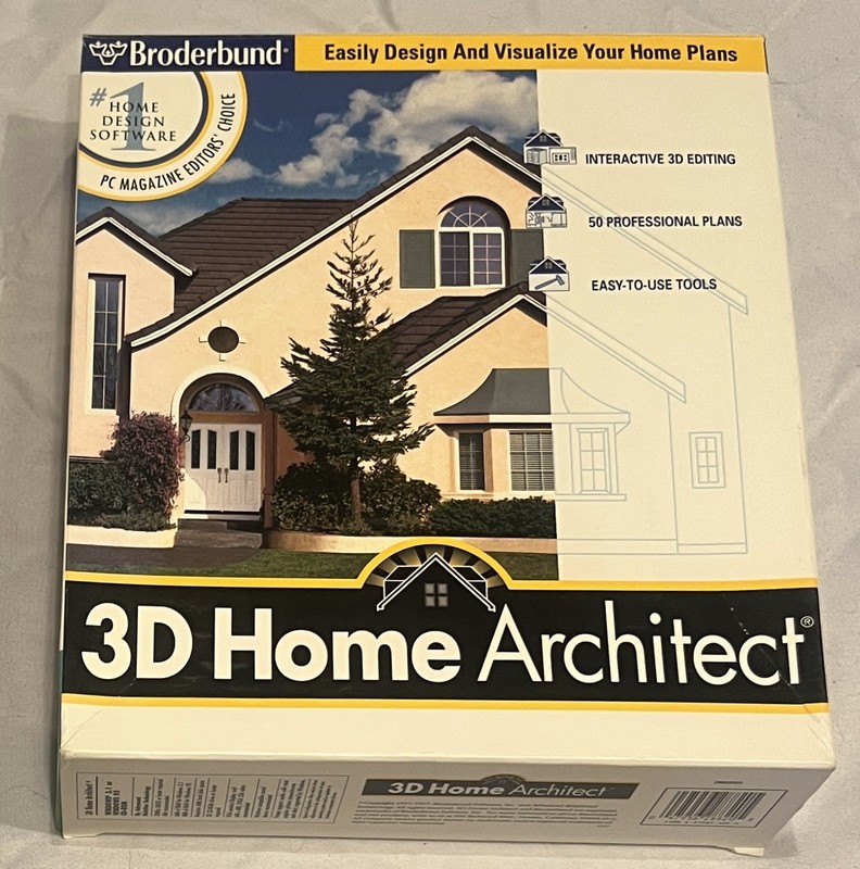 Broderbund 3D Home Architect 3.0 Interiors Deluxe 2.0 Win 95 Home Plans Remodel