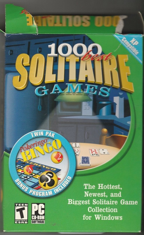 1000 Best Solitaire Games plus Pokeringo Bingo PC CD-Rom by Cosmi for Win 98/XP