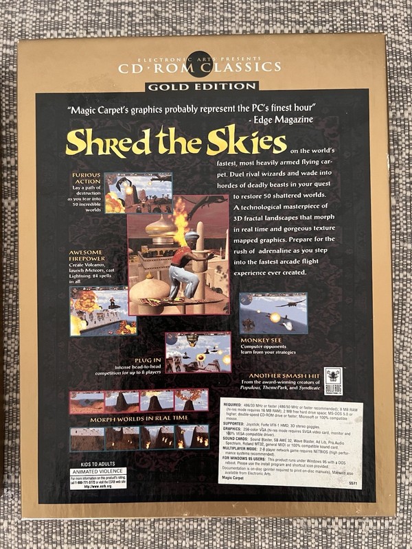 Electronic Arts Magic Carpet 1995 PC Computer Software Vintage Gold Edition gallery