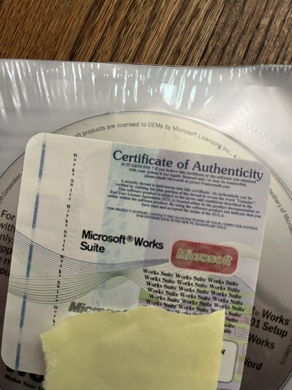 NIP Sealed NEW Microsoft Works Suite 2001 w/ Product Key HP Encarta gallery