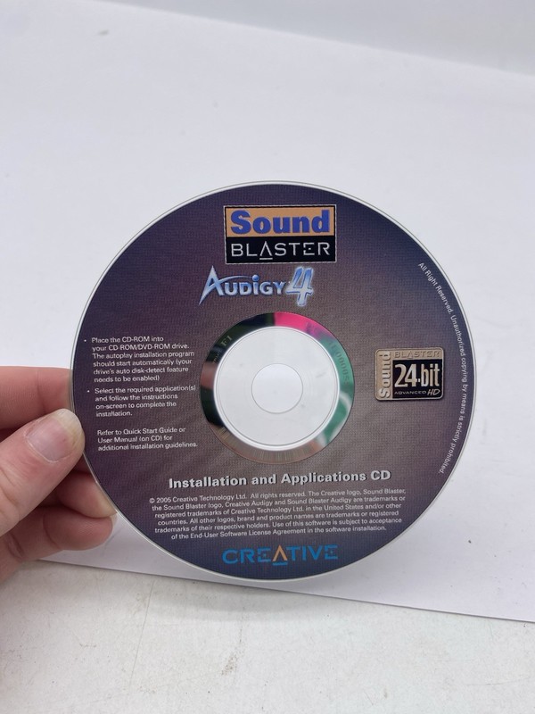 Sound Blaster Audigy Software CD 2005 24bit Installation Disk Créative