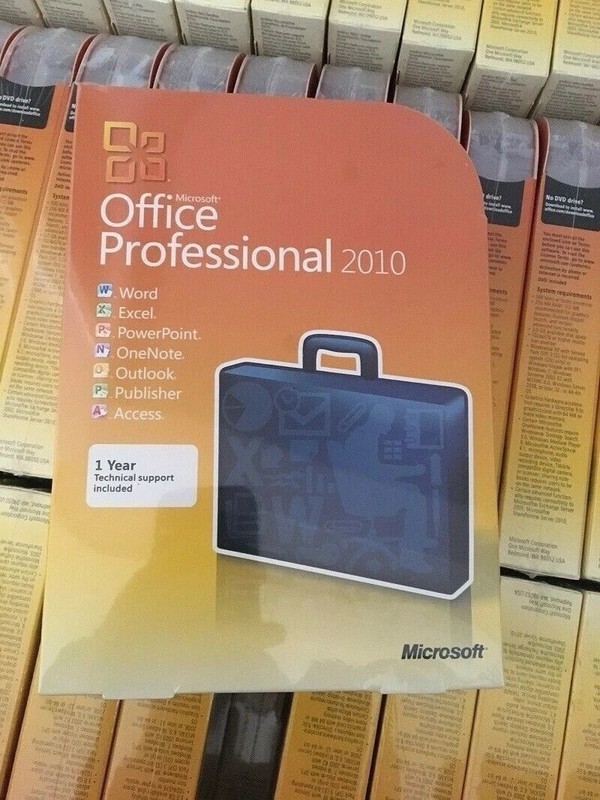 Microsoft Office 2010 Professional For 6 PCs Full Retail NEW SEALED Box Version