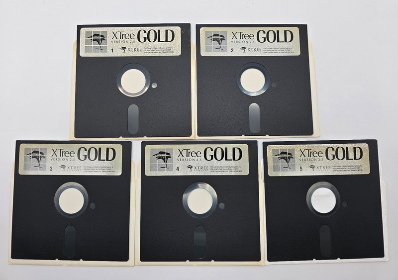 VTG XTREE GOLD Version 2.5 IBM DOS File Manager 5.25″ Diskettes (5) Untested
