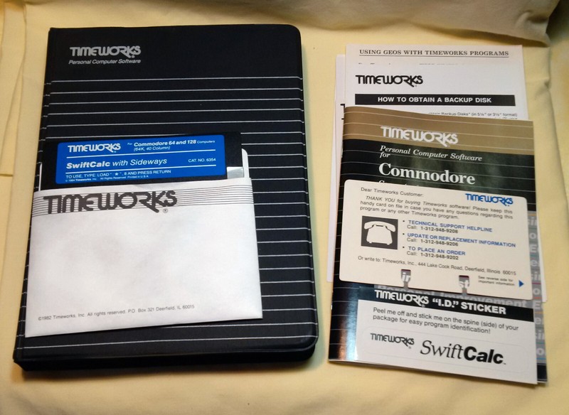 Timeworks® SWIFTCALC with Sideways for the Commodore 64/128- Complete