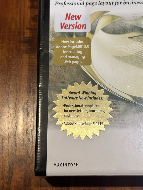 Vintage 1999 Adobe PageMaker 6.5 Plus Upgrade for Mac Macintosh - New & Sealed! gallery