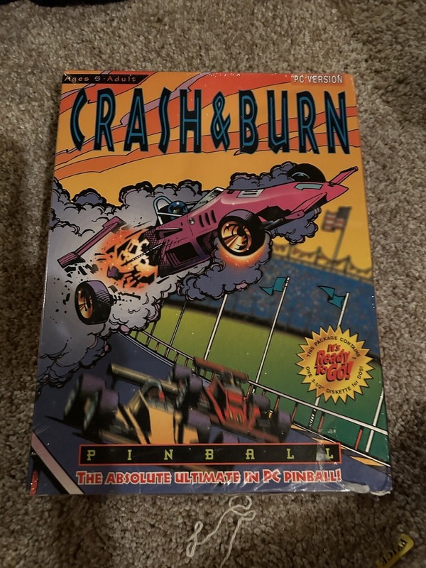 NIB Vintage 1993 Epic Pinball: Crash and Burn PC Game PC Version B&N Software