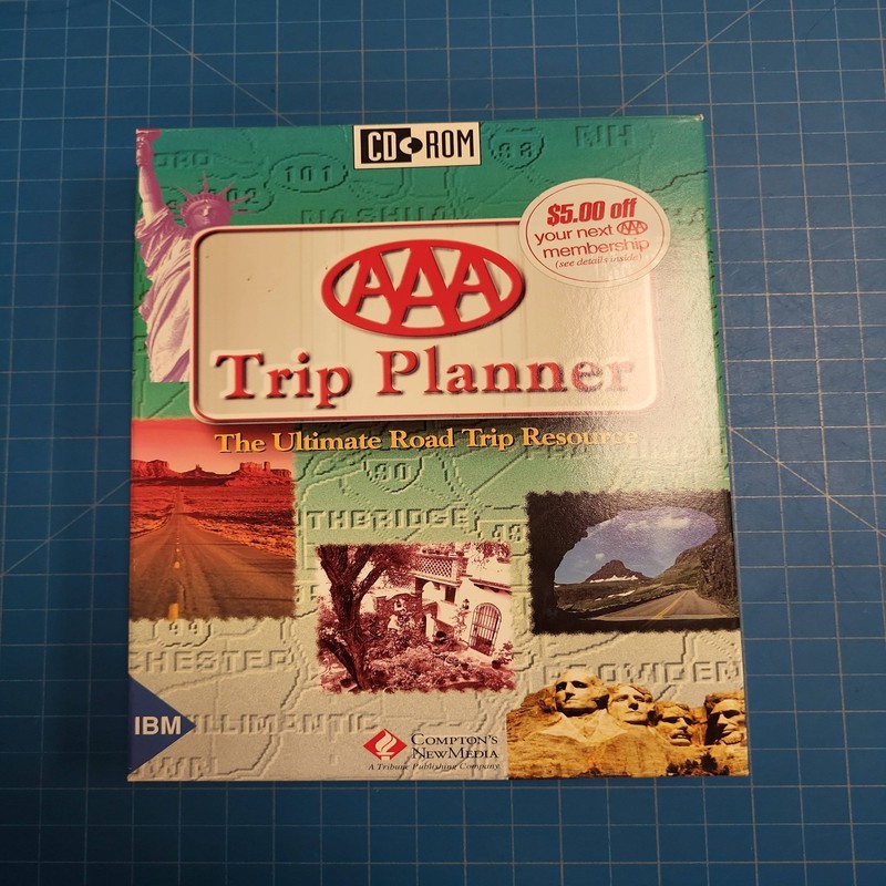 AAA Trip Planner CD-ROM 1994 Compton's NewMedia Road Trip Map PC Software gallery