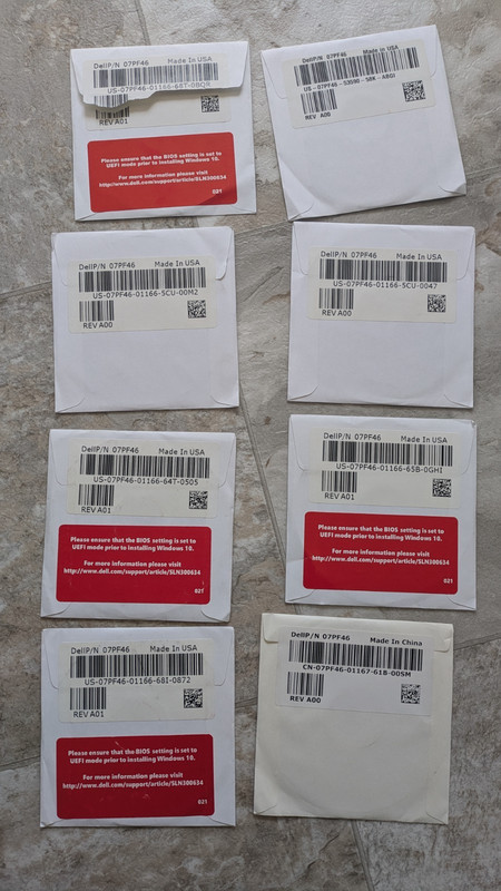*LOT OF 8 (7 SEALED, 1 OPEN)* Windows 10 Pro 64-bit Dell Reinstallation Disc DVD gallery