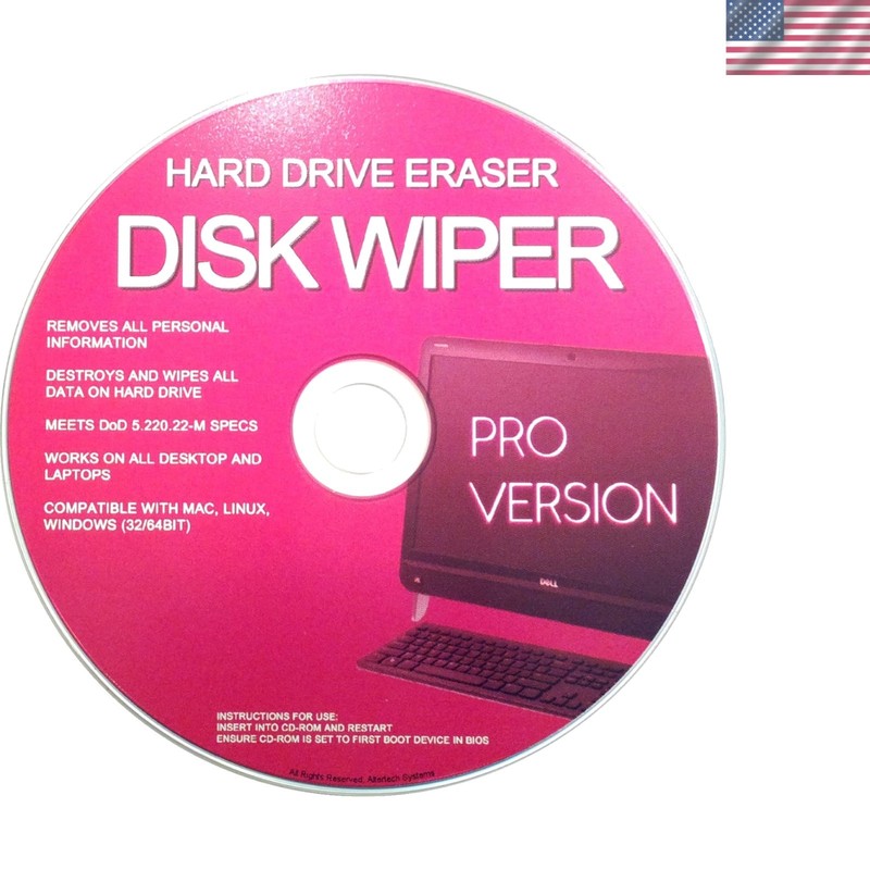 Professional Hard Drive Eraser CD – Secure Data Wiper for Windows/Linux/Mac