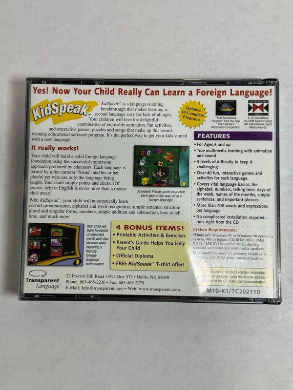 KidSpeak 10-in-1 Language Learning WIN 95/98 gallery
