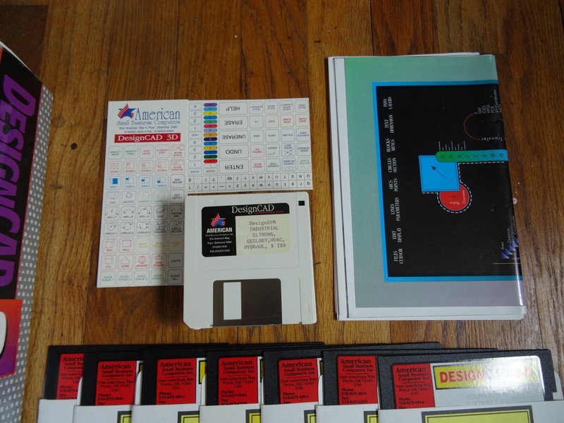 Vintage MS-Dos Floppy Disc DesignCAD 3D Software IBM PC gallery