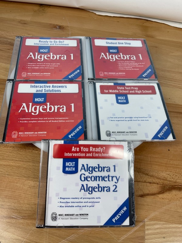 HOLT Algebra 1 Math CD-ROM Lot Sealed Intervention Test Prep Preview