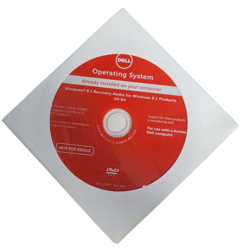 NEW - QEM Dell Operating System Windows 8.1 Recovery Media 64 Bit DVD #0RGH4G