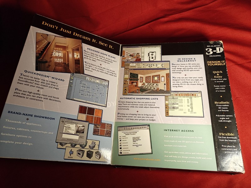 Vintage Sierra Home Architect Visualize In 3-D 1.0 1998 CD Rom Big Box Manual gallery