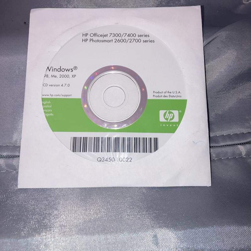 Windows HP Officejet 7300/7400 Series Printer Driver PhotoSmart 2600 CD Disc
