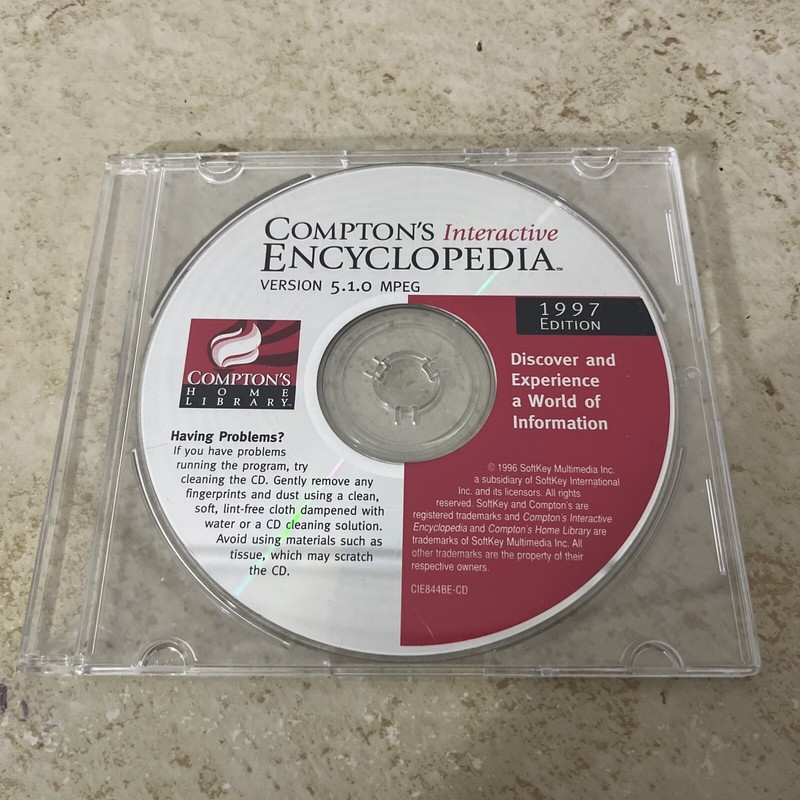 Compton’s Interactive Encyclopedia Version 5.1 1997 Edition Software CD Disc