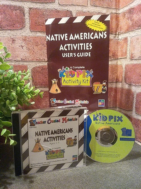 Vtg 1999 Native Americans Activities Users Guide Teacher Created Kid Pix Age 5-9