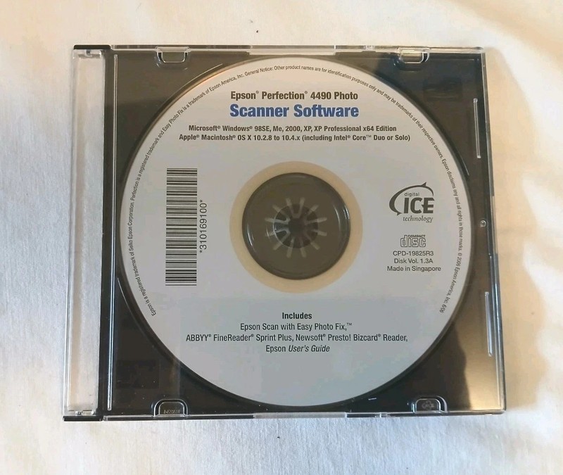 Epson Scanner Software CD – Perfection 4490 – Original Install Disc