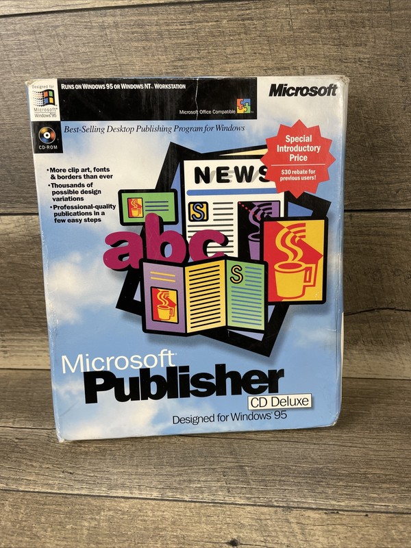 Microsoft Publisher CD DELUXE Designed For Windows 95