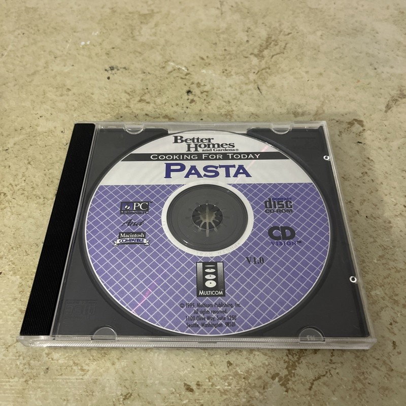 Better Homes and Gardens Cooking For Today Pasta (1995, Cd-ROM)