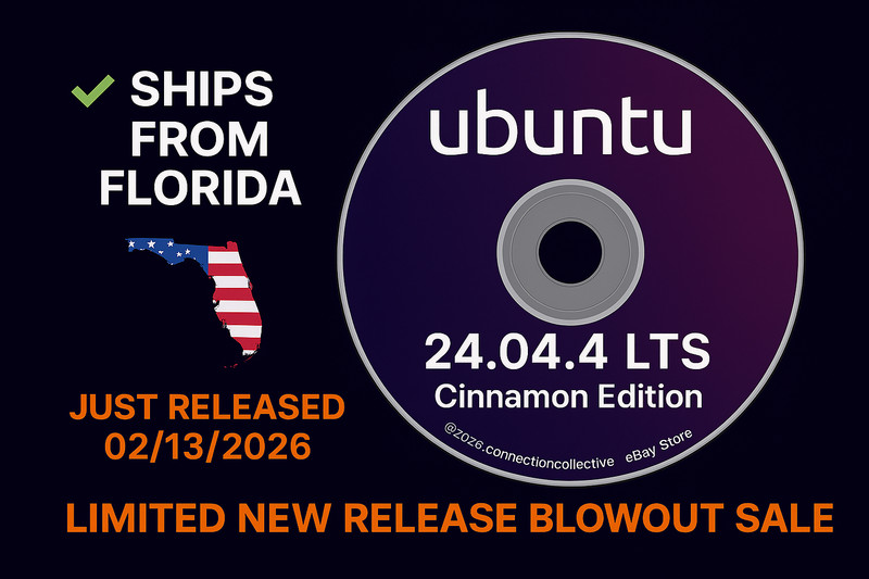 Ubuntu 24.04.4 LTS Cinnamon Live Install DVD Latest NEW RELEASE BLOWOUT SALE!