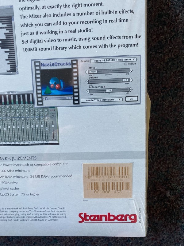 Vintage Steinberg Cubasis AV Software - Mac OS - New Factory Sealed gallery