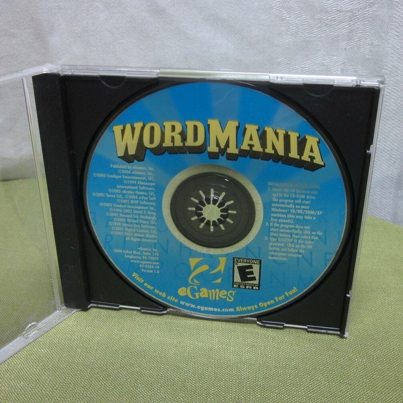 WORDMANIA problem-solving CD-Rom literacy 2006 brain-teasers 34 games