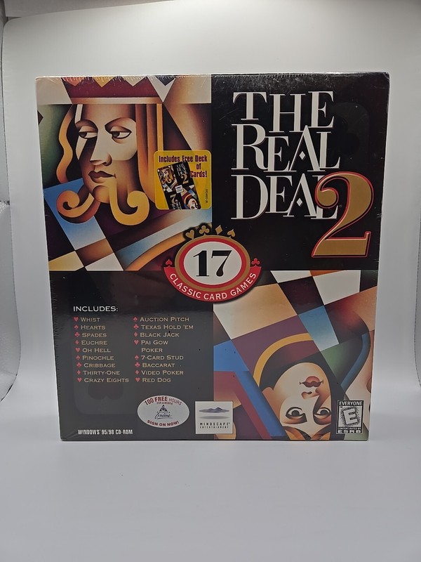 Sealed The Real Deal 2 – 17 Classic Card Games PC CD Mindscape Windows 95/98 BOX