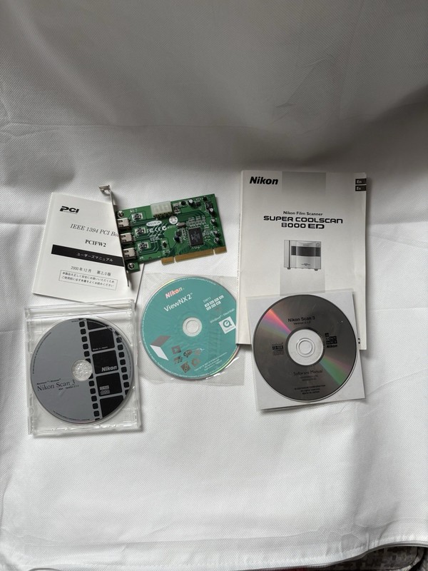 Nikon Coolscan 8000 Manual, Software Discs, And Belkin FireWire 400 3-port