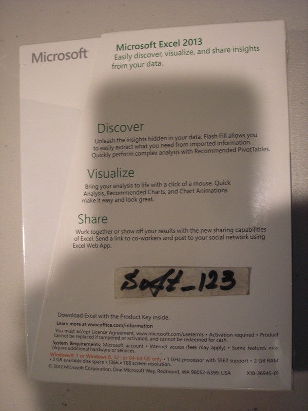 Microsoft Excel 2013 Product Key Card Full Retail Version for 2 PCs =SEALED BOX= gallery