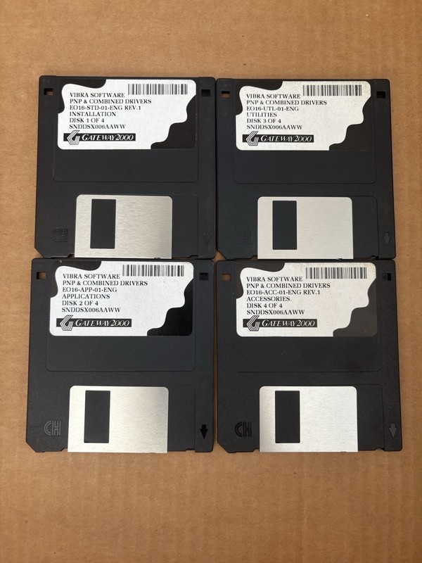 Gateway 2000 Vibra Software PNP & Combined Drivers 4/4 Floppy Disk EO16 Software