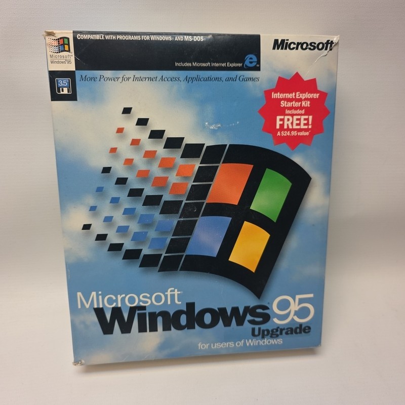 Microsoft Windows 95 OS 3.5″ Floppy MS-DOS PCs RARE 1996 US Int Expl Kit N/c