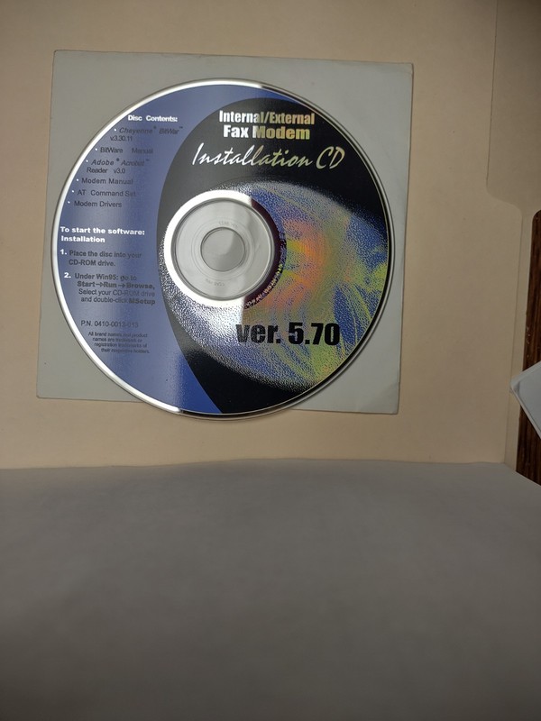 internal/external fax modem installation cd ver. 5.70