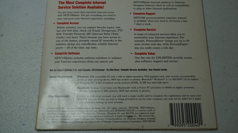 NetComplete Complete Internet Kit 1996 Windows & Macintosh CD with instructions gallery