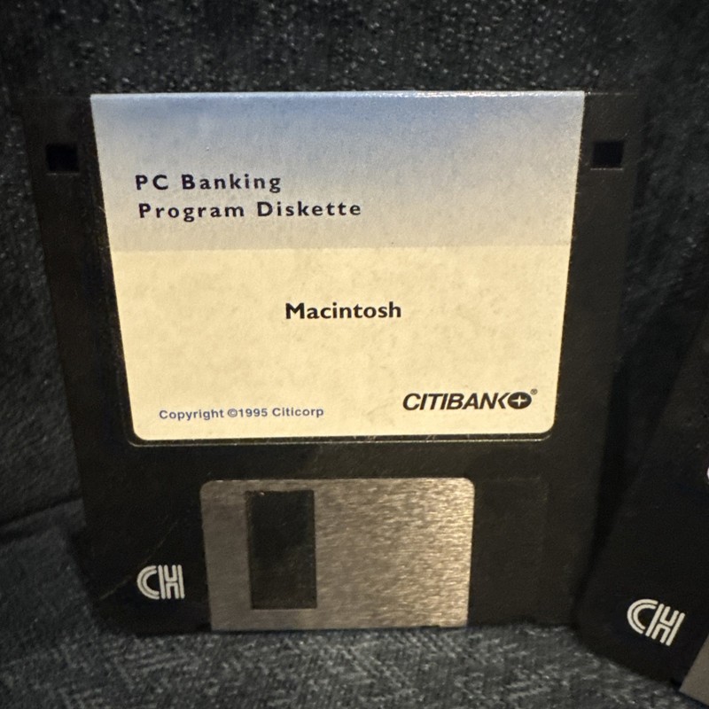 set of two Citibank PC banking program diskettes - Macintosh & IBM Compatible gallery