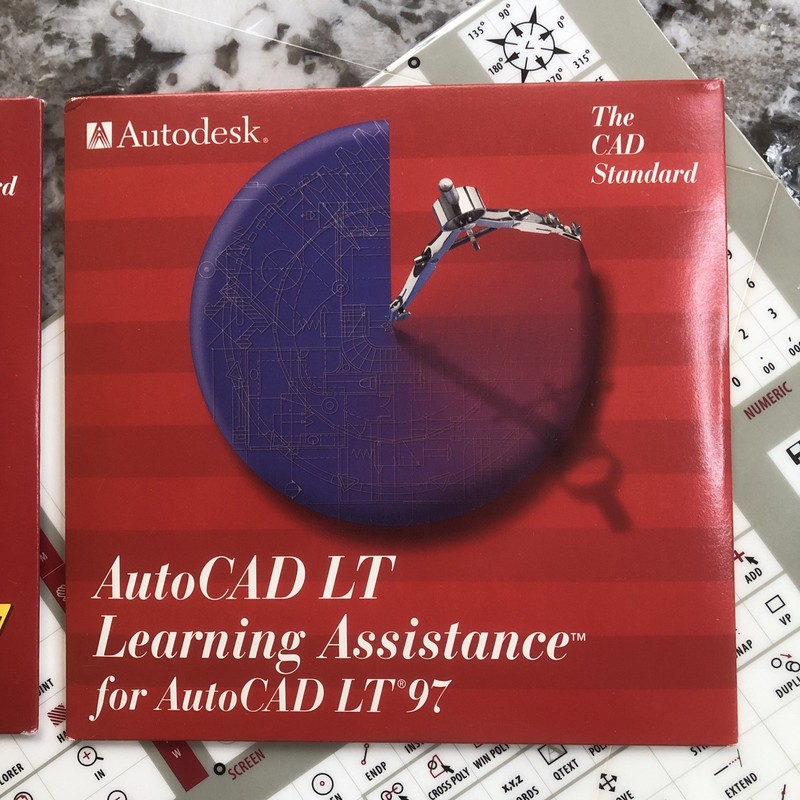 Autodesk AutoCAD LT 97 PC Vintage Software CD ROM Box & Learning Assistance Vtg gallery