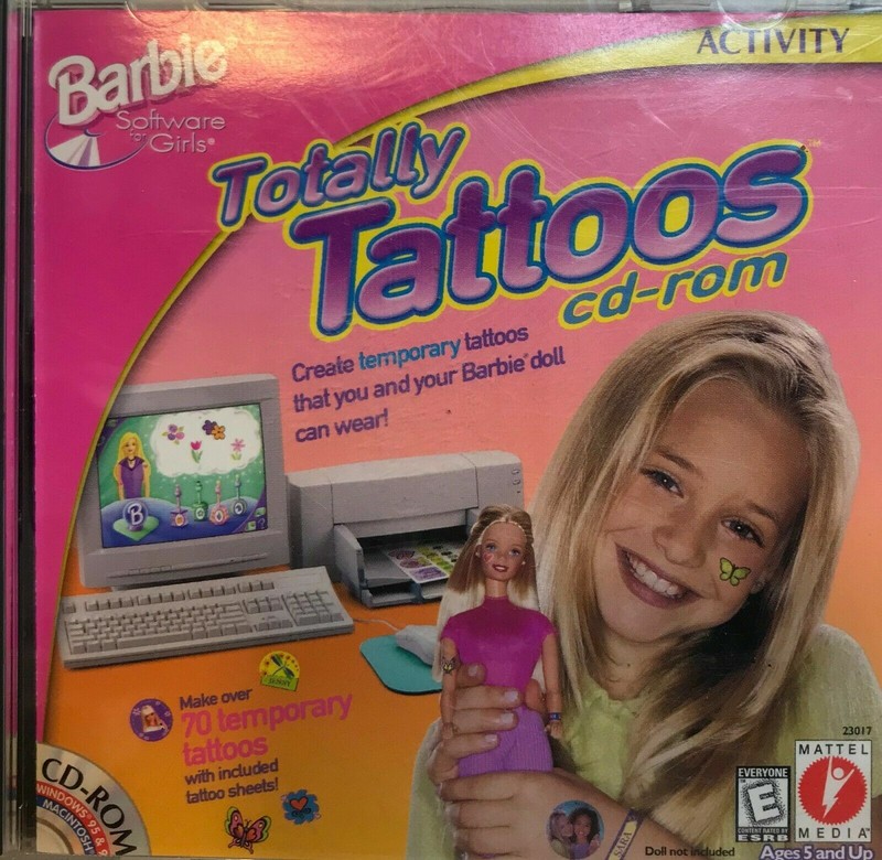 Barbie Totally Tattoos (CD-Rom Windows 95 / 98/ MAC Mattel Media) *Very Good*