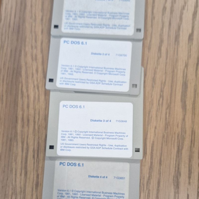 IBM PC DOS 6.1 Operating System 3.5″ Floppy Disks 2-4 of 4 English