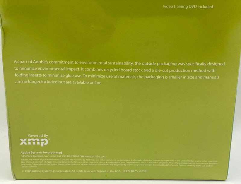 ADOBE DREAMWEAVER CS4 for MAC OS w/Video Training DVD Full Retail Factory Sealed gallery