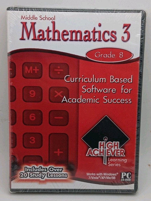 High Achiever- Middle School Mathematics 3 (Grade 8) CD-ROM -NEW SEALED