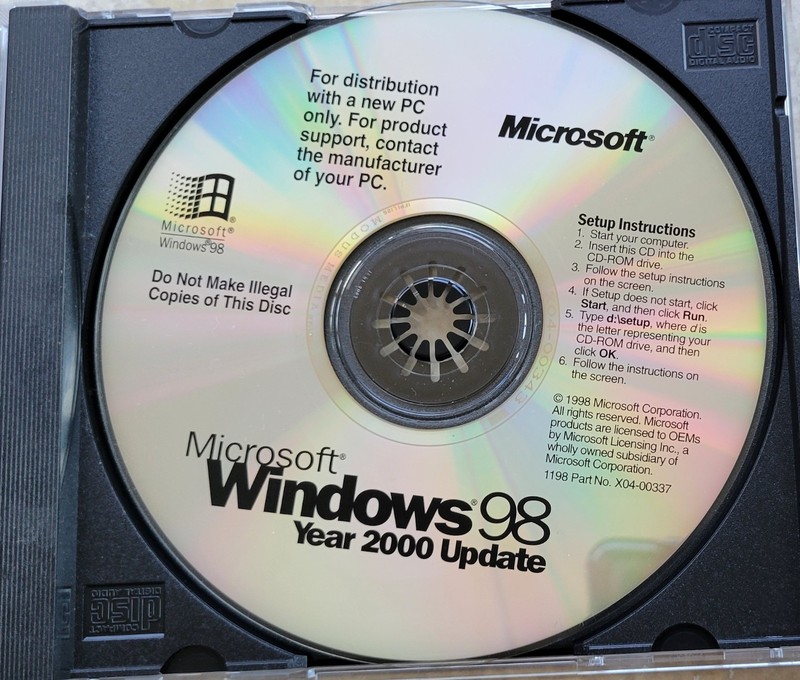 Vintage – Microsoft Windows 98, Year 2000 Update, 1998
