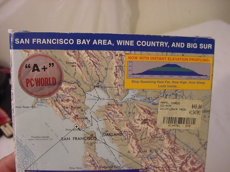 VTG TOPO! INTERACTIVE MAPS ON CD ROM SAN FRANCISCO BAY ARE WINE COUNTRY BIS SUR gallery