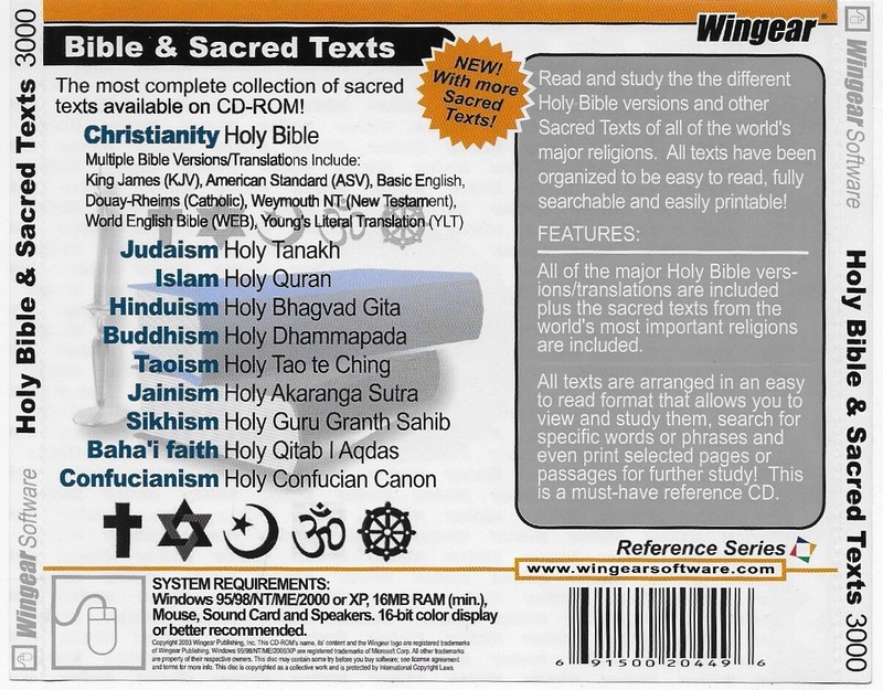 Win Gear Bible And Sacred Texts 3000 Pro 2003 - Bibles! Windows 95/98/NT/ME & XP gallery