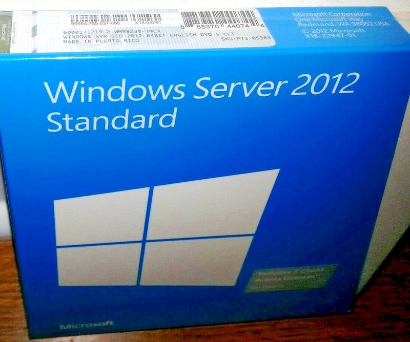 Microsoft Windows Server 2012 Standard, SKU P73-05363, 64-Bit, Full Retail,5 CAL