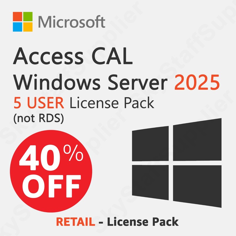 Microsoft Windows Server 2025 - 5 USERS ACCESS CALs [not RDS] RETAIL PACK NEW gallery